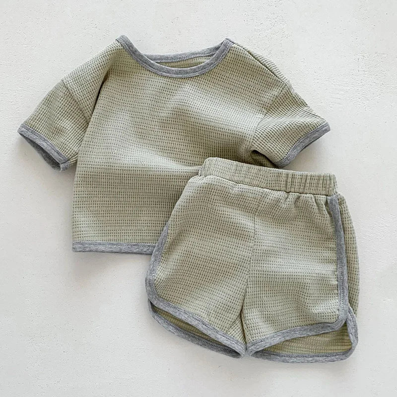 Boys Waffle Two Colour Set