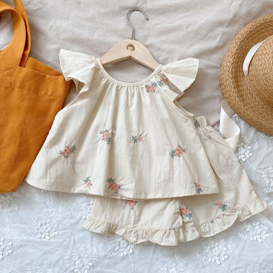 Flying Sleeve Floral Embroidery Set