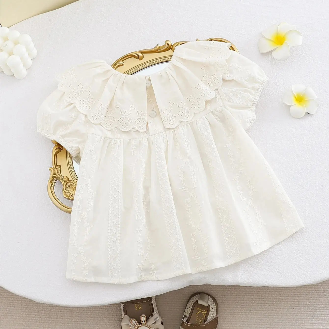 Elegant Floral Embroidery Dress