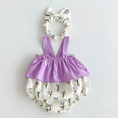Sleeveless Lace Splicing Romper