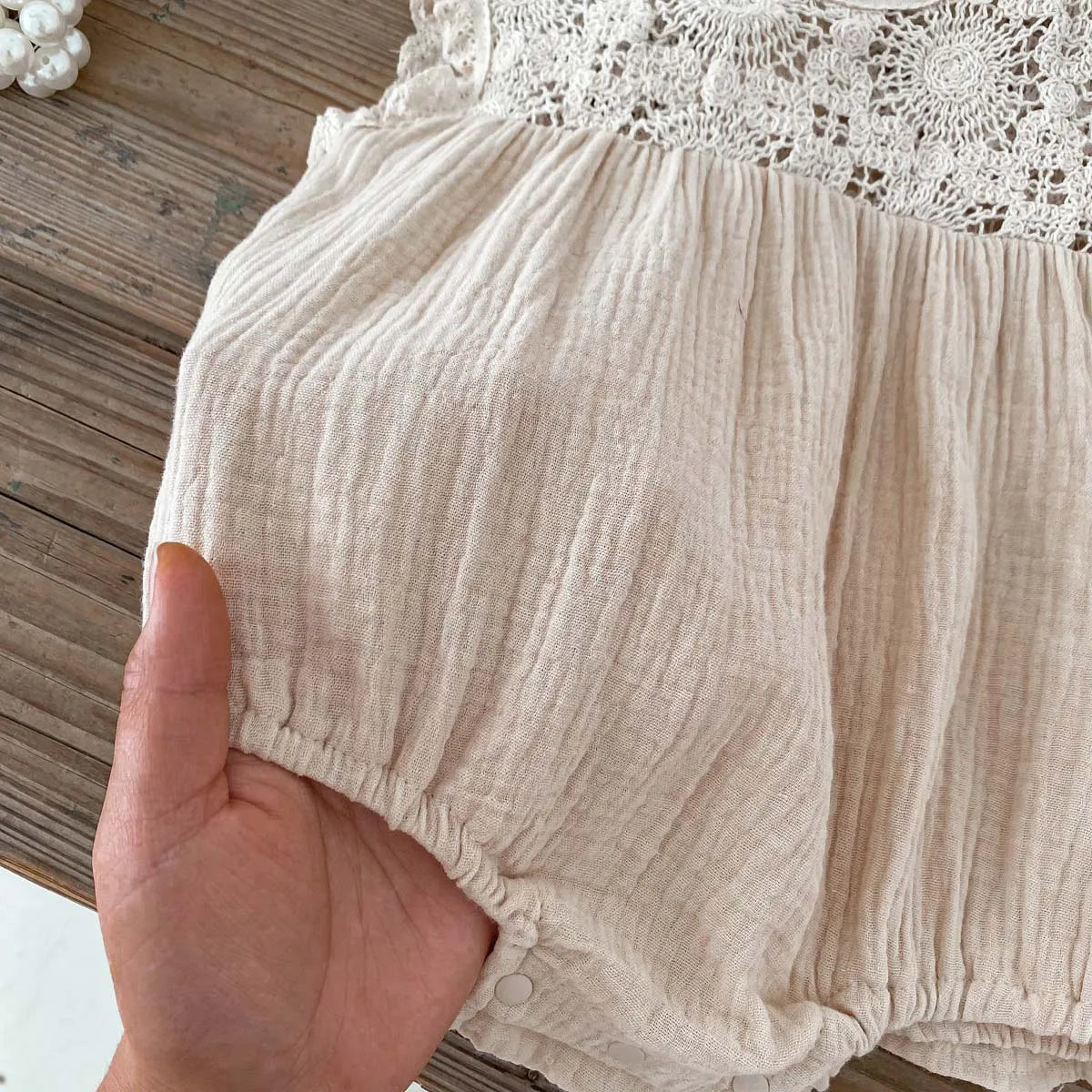Sleeveless Cotton Lace Romper