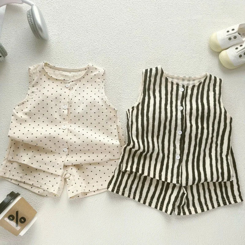 Button Down Cotton Linen Set