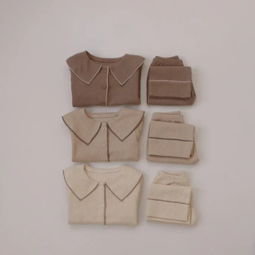 Unisex Waffle Collared Set