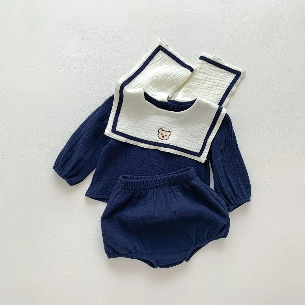 Navy Blue Bear Embroidery Set