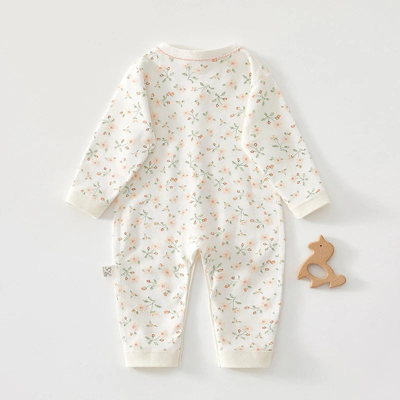 Charming Floral Print Cotton Jumpsuit