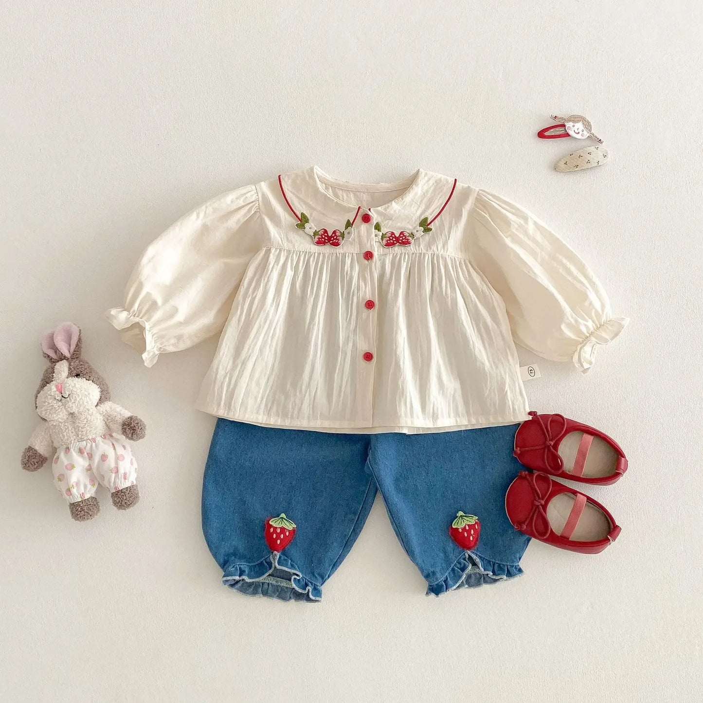 Strawberry Blouse and Jeans