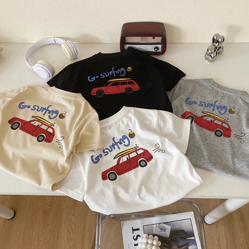 Go Surfing Car Print T-shirt