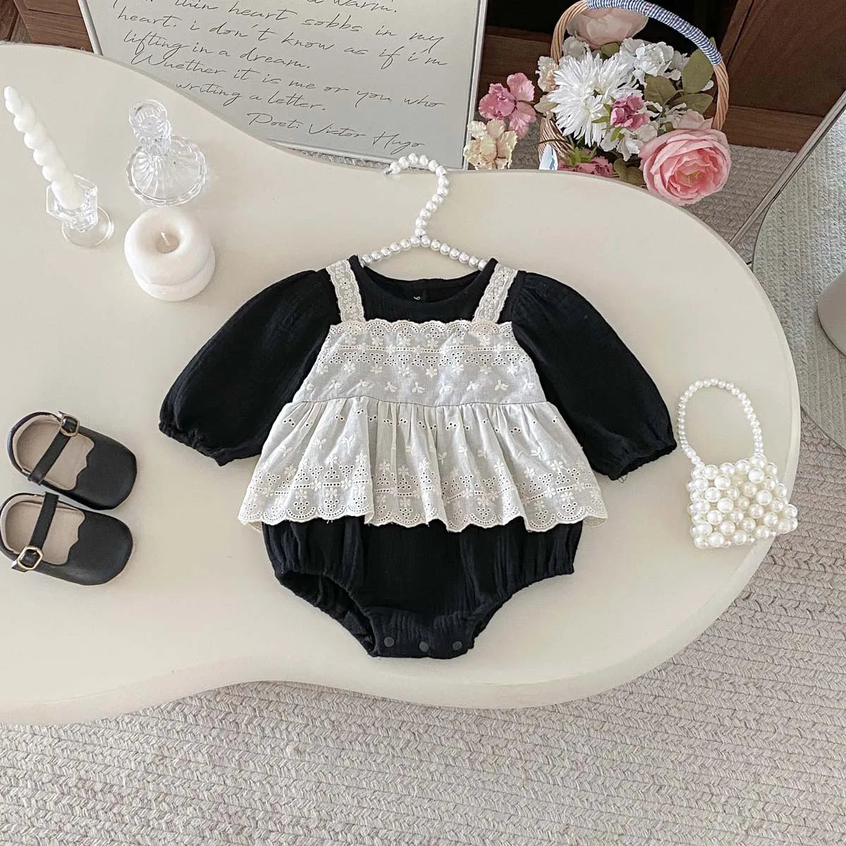Floral Laced Skirt Romper