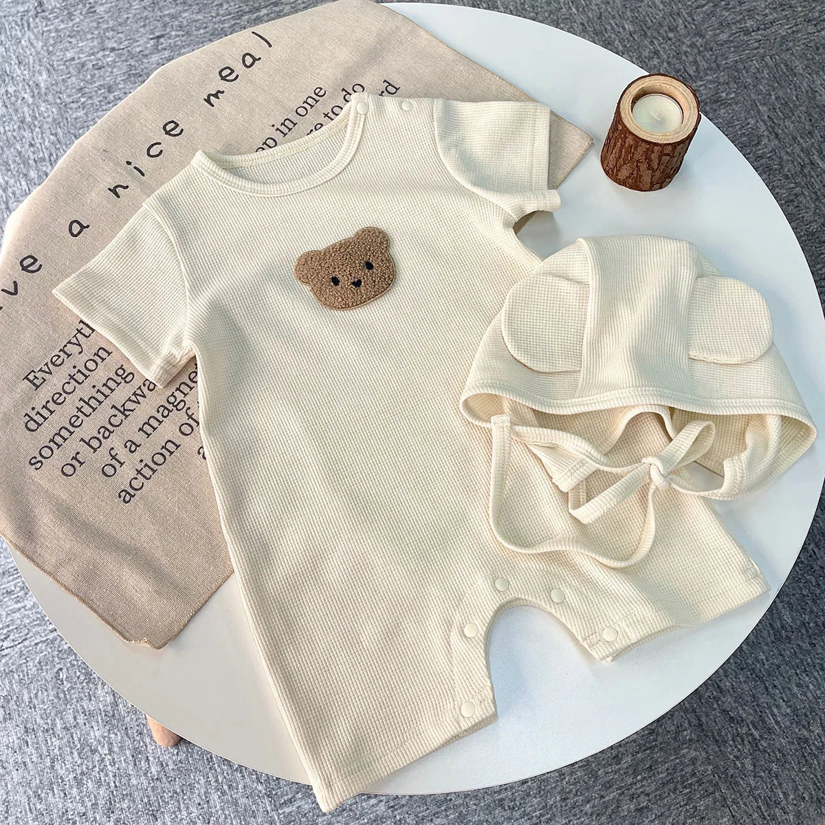 Boys Waffle Patch Bear Set
