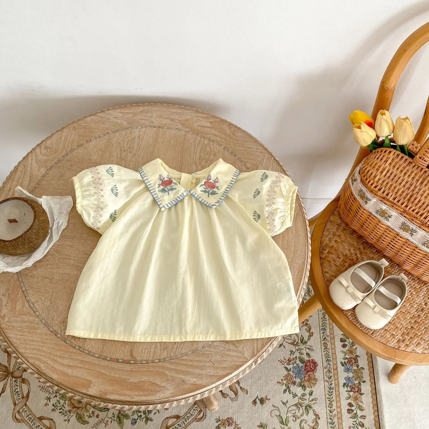 Ivory Floral Embroidery Collar Set