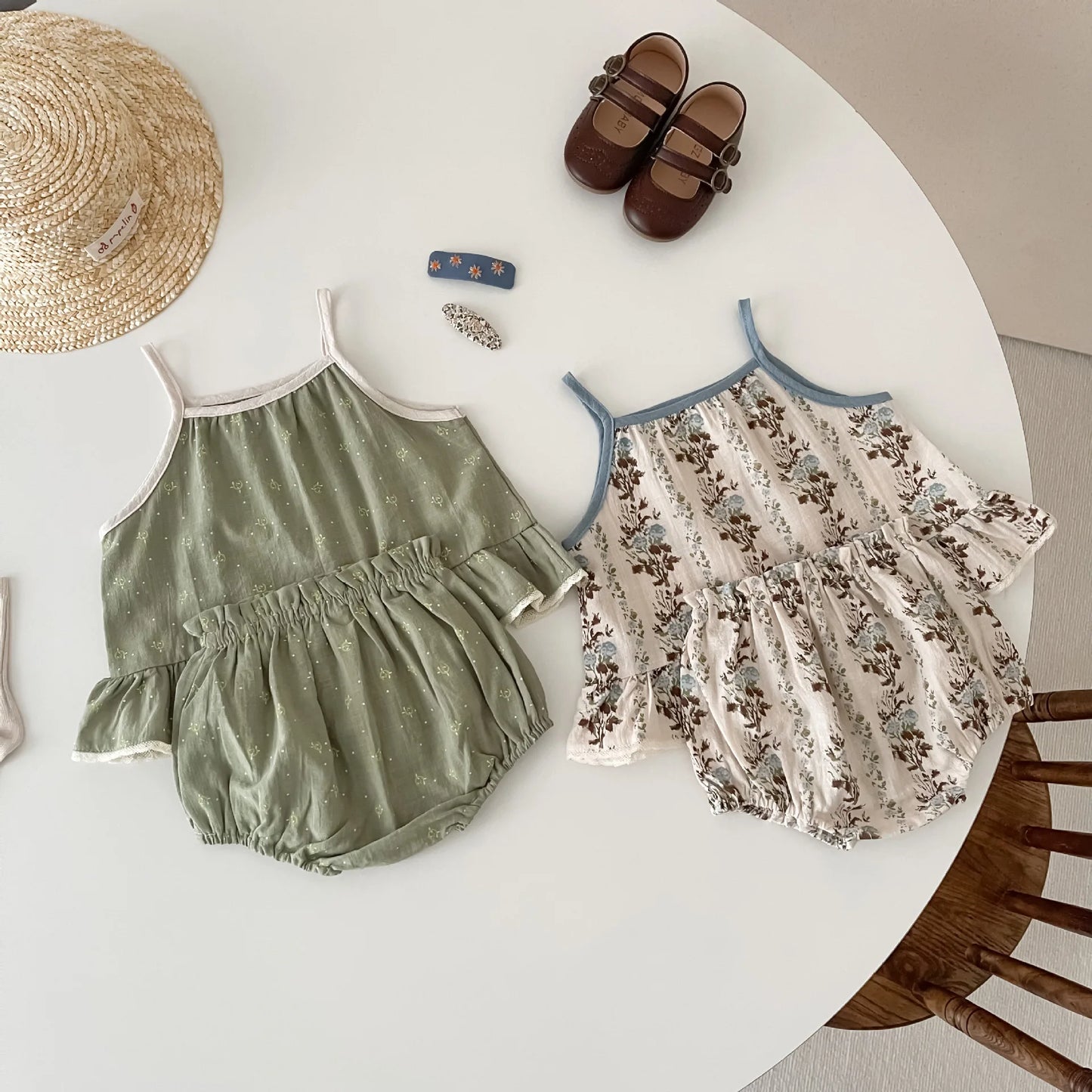 Cotton Laced Floral Bloomer Set