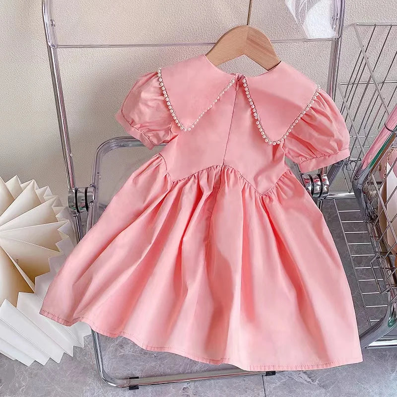 Girls Pink Beaded Dress