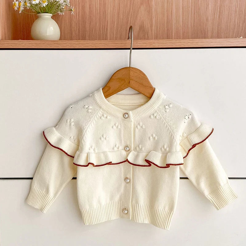 Lotus Ruffled Collar Knit Cardigan