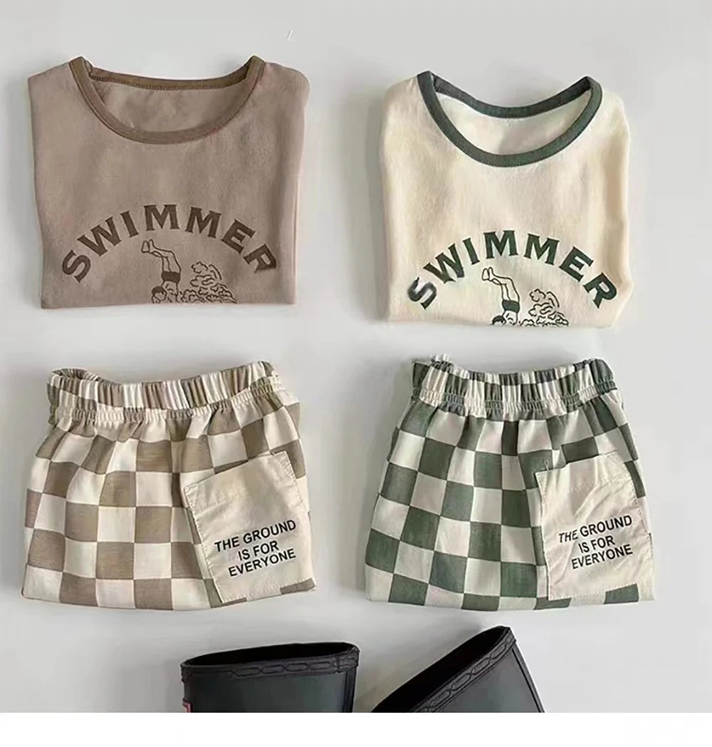 Summer Surfing Plaid Set