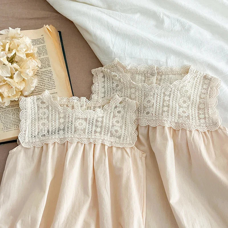 Laced Floral Embroidery Romper