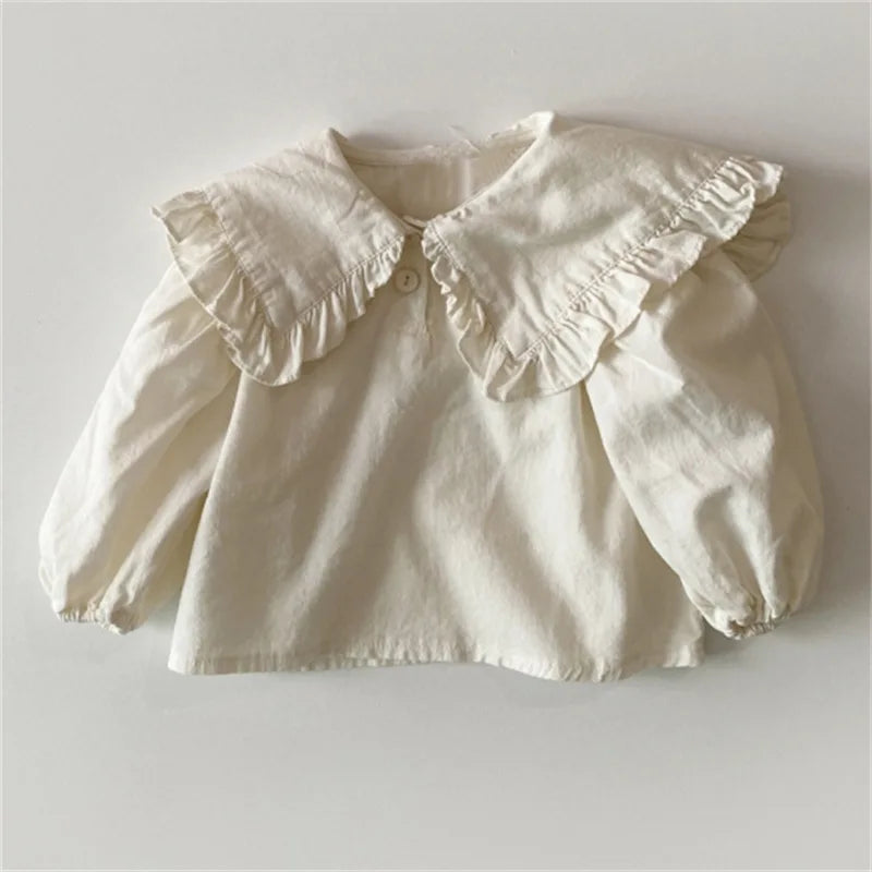 Lapel Ruffled Collar Blouse