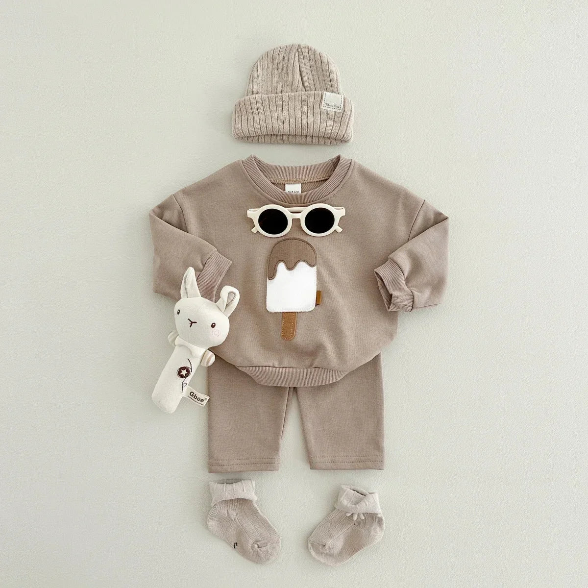 Ice-Cream Patch Sweatsuit Set
