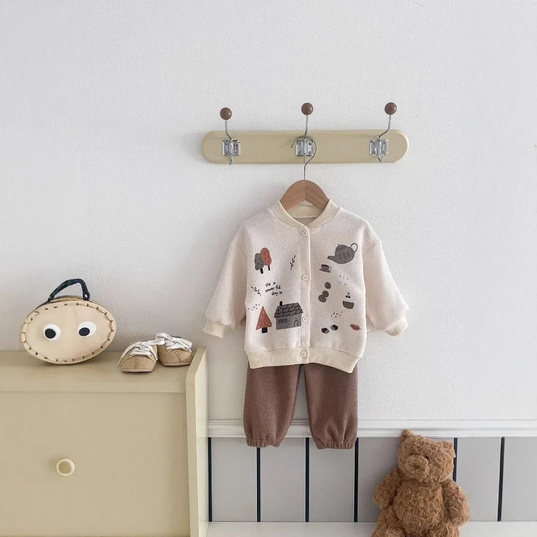 Brown Waffle Knit House Tree Set