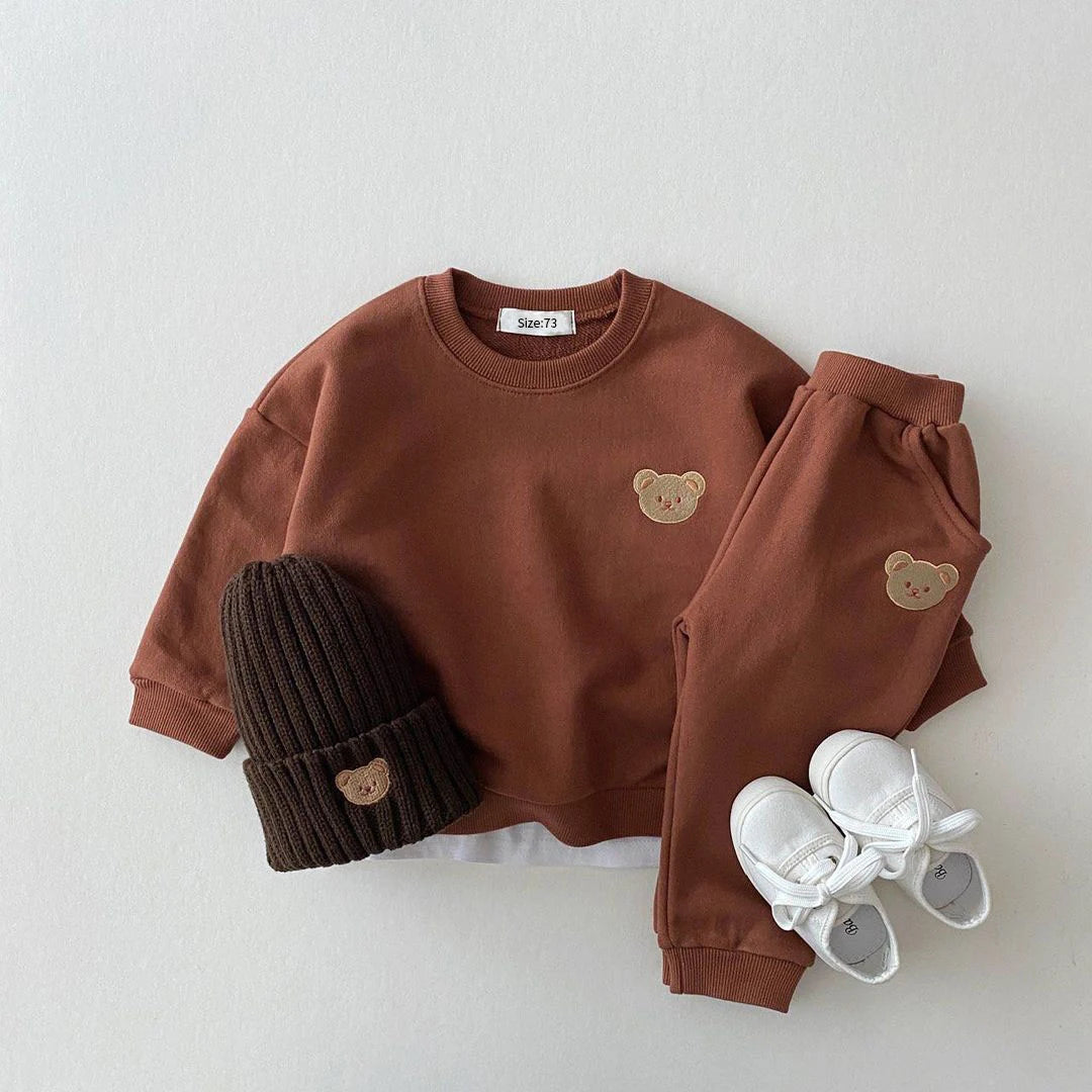 Cub Embroidery Sweatsuit Set