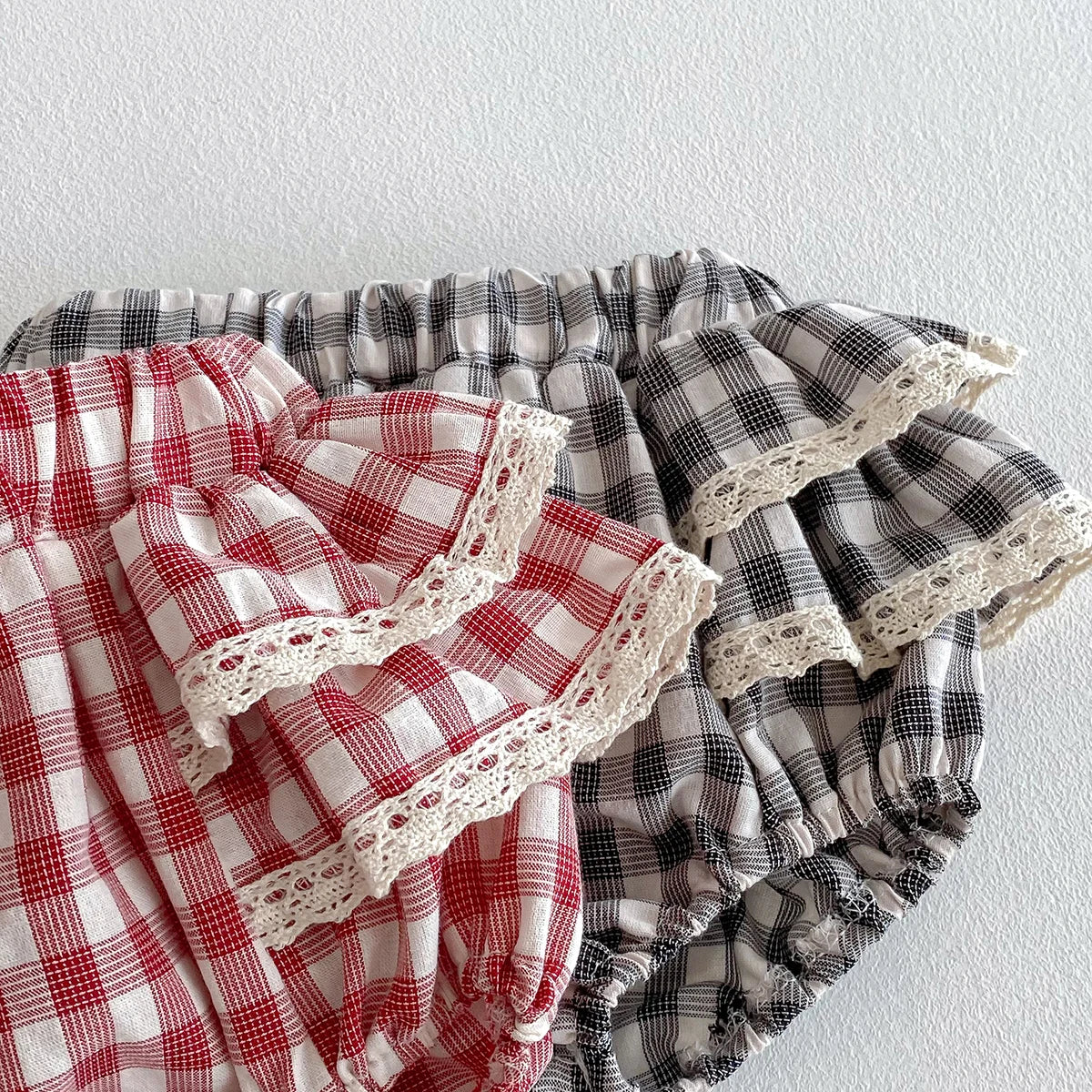 Plaid Ruffled Lace Bloomer