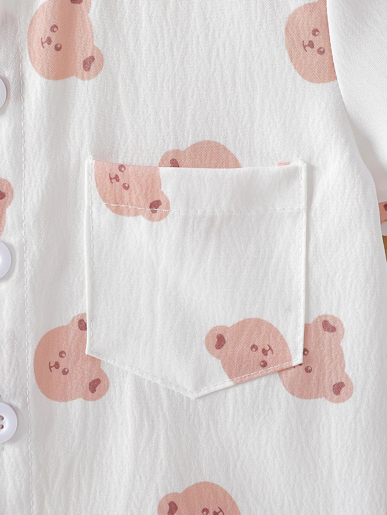 Bear Print Button Down Set