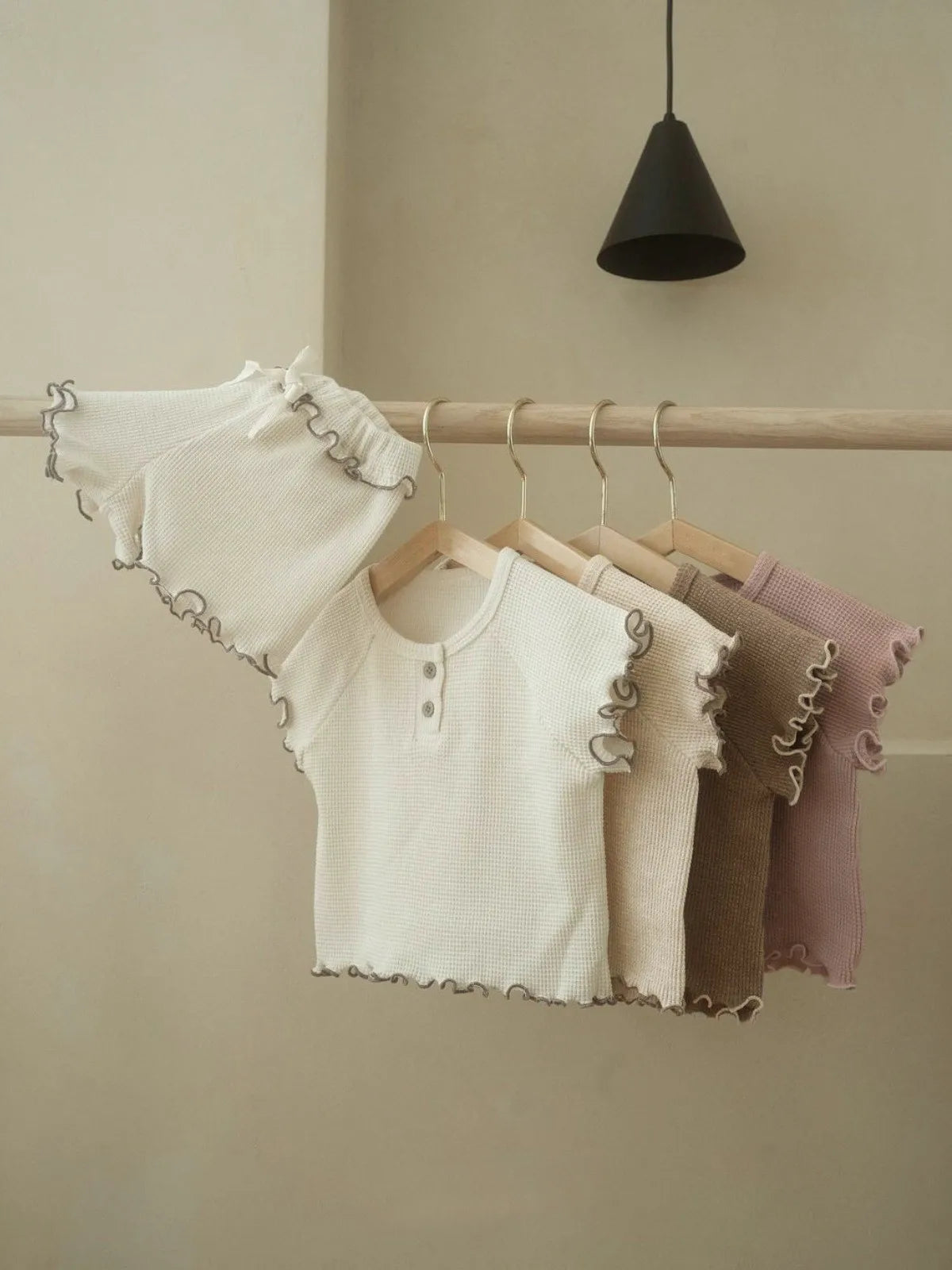 Waffle Knit Wave Edge Set