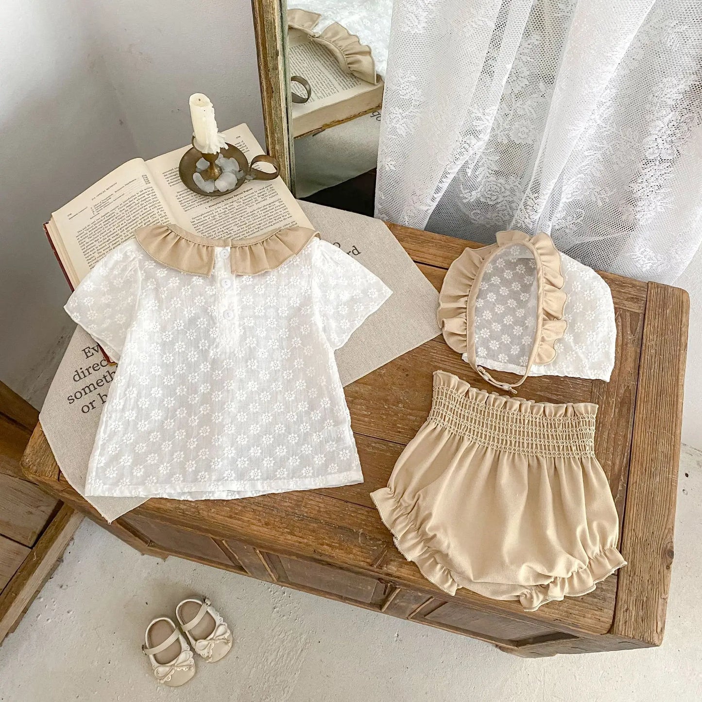 Brown Floral Embroidery Set
