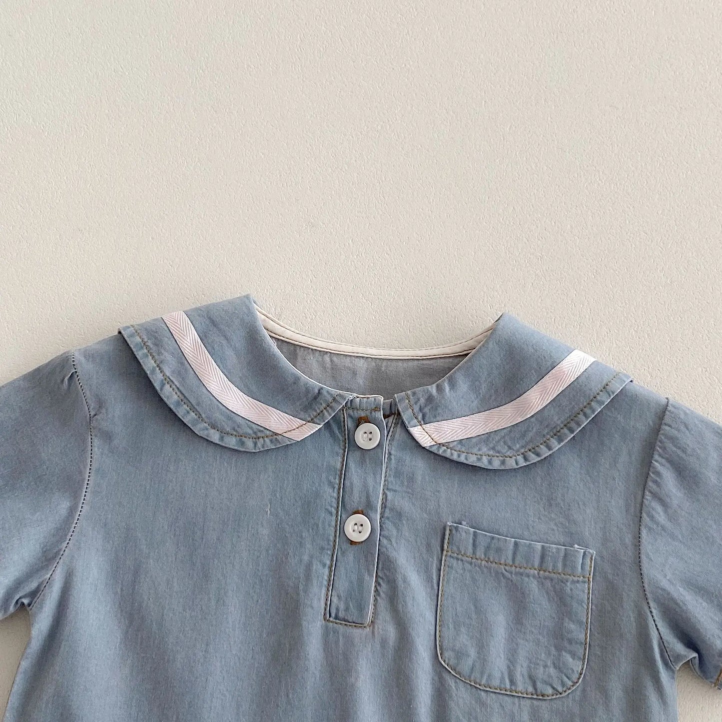 Collared Denim Set