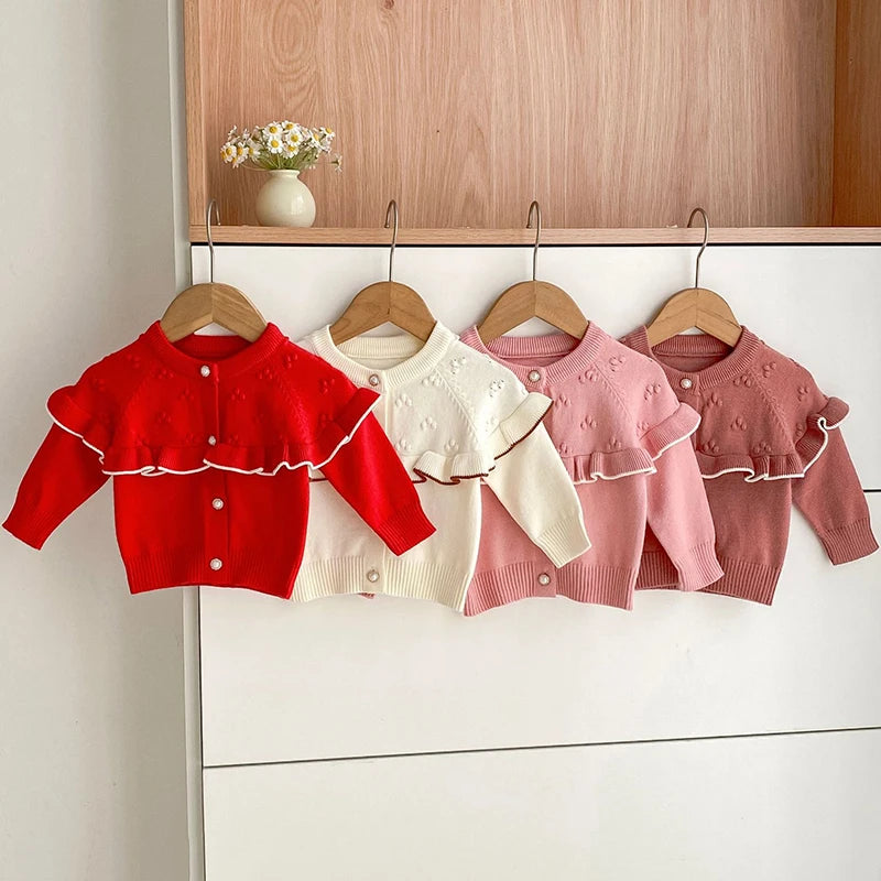 Lotus Ruffled Collar Knit Cardigan
