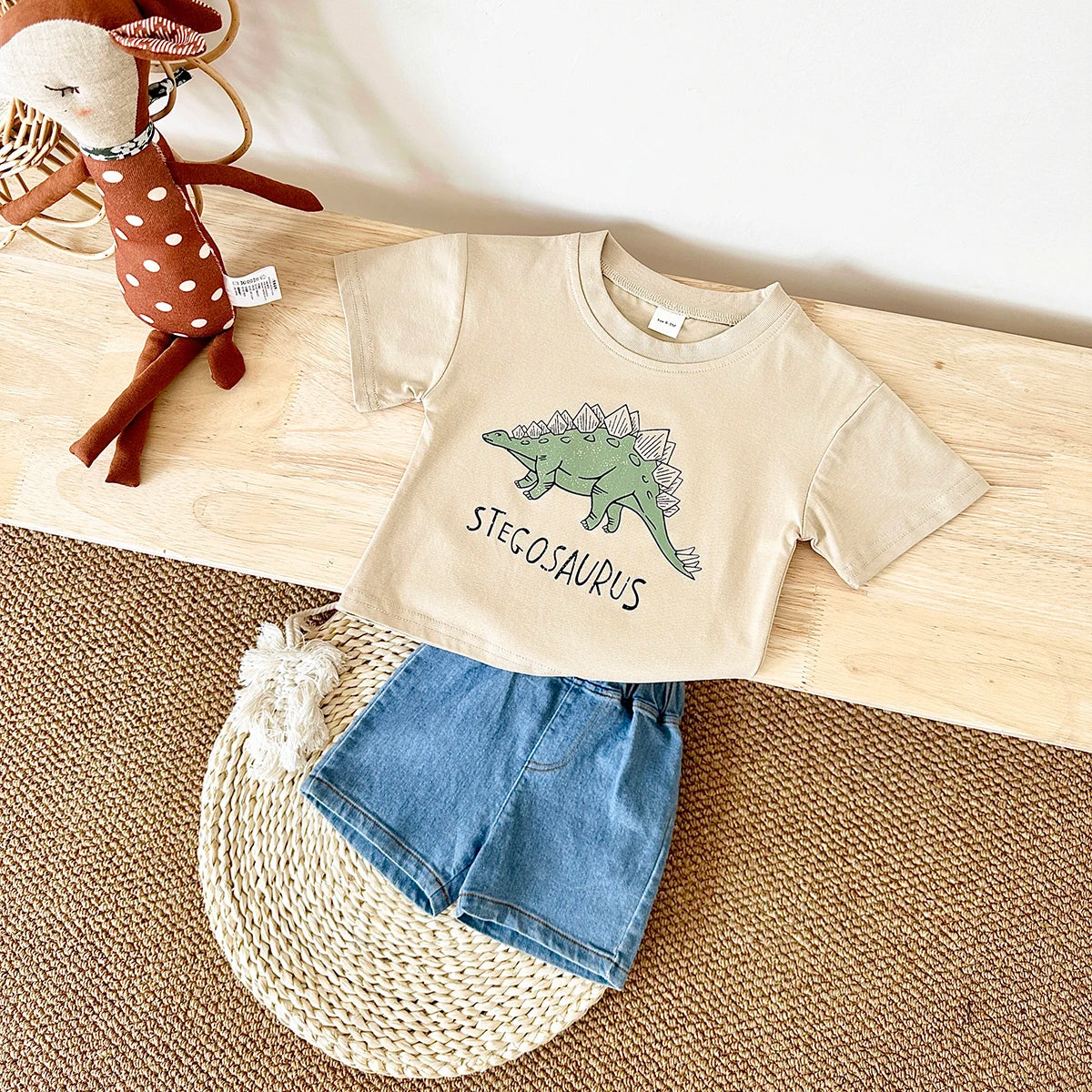 Dinosaur Print Denim Set