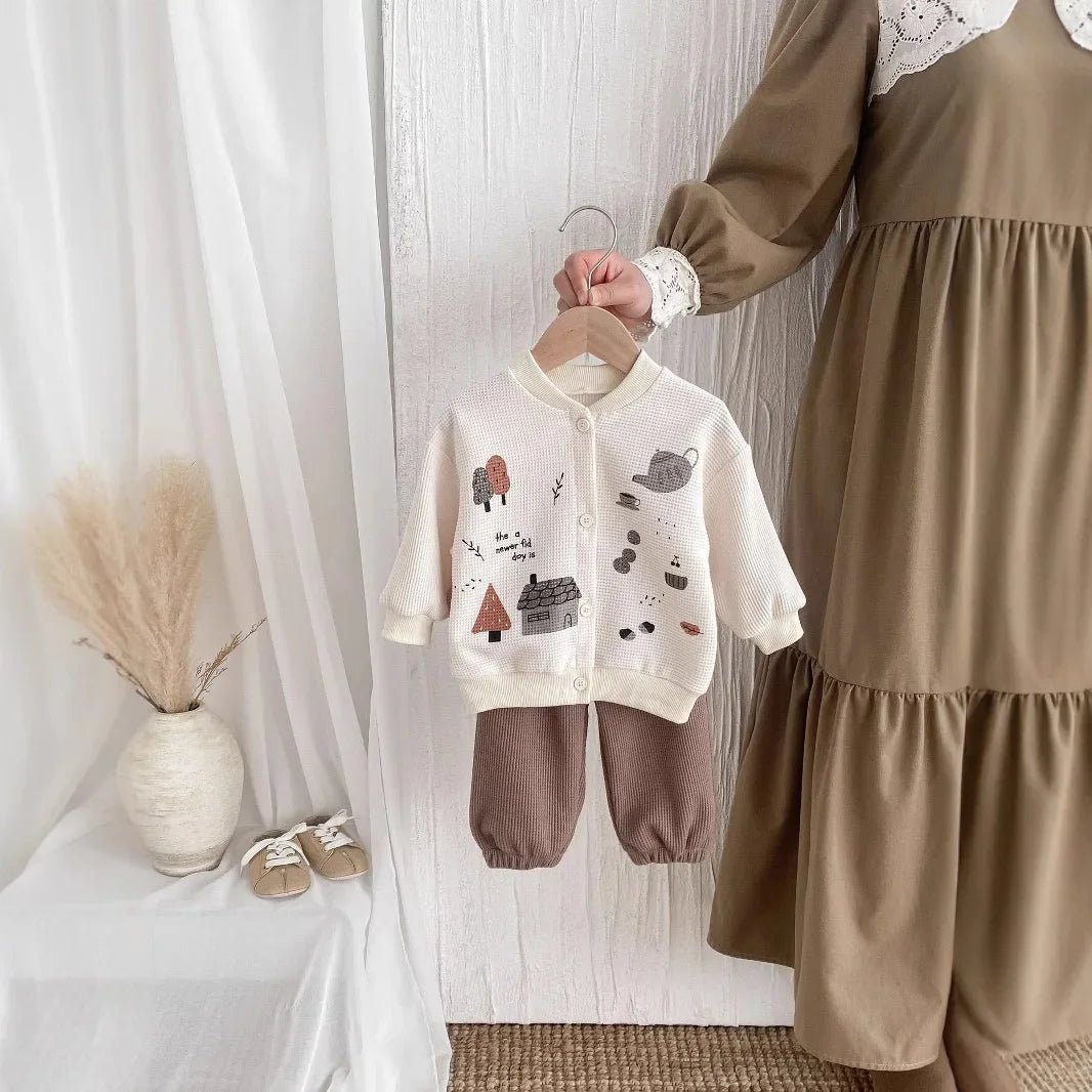 Brown Waffle Knit House Tree Set