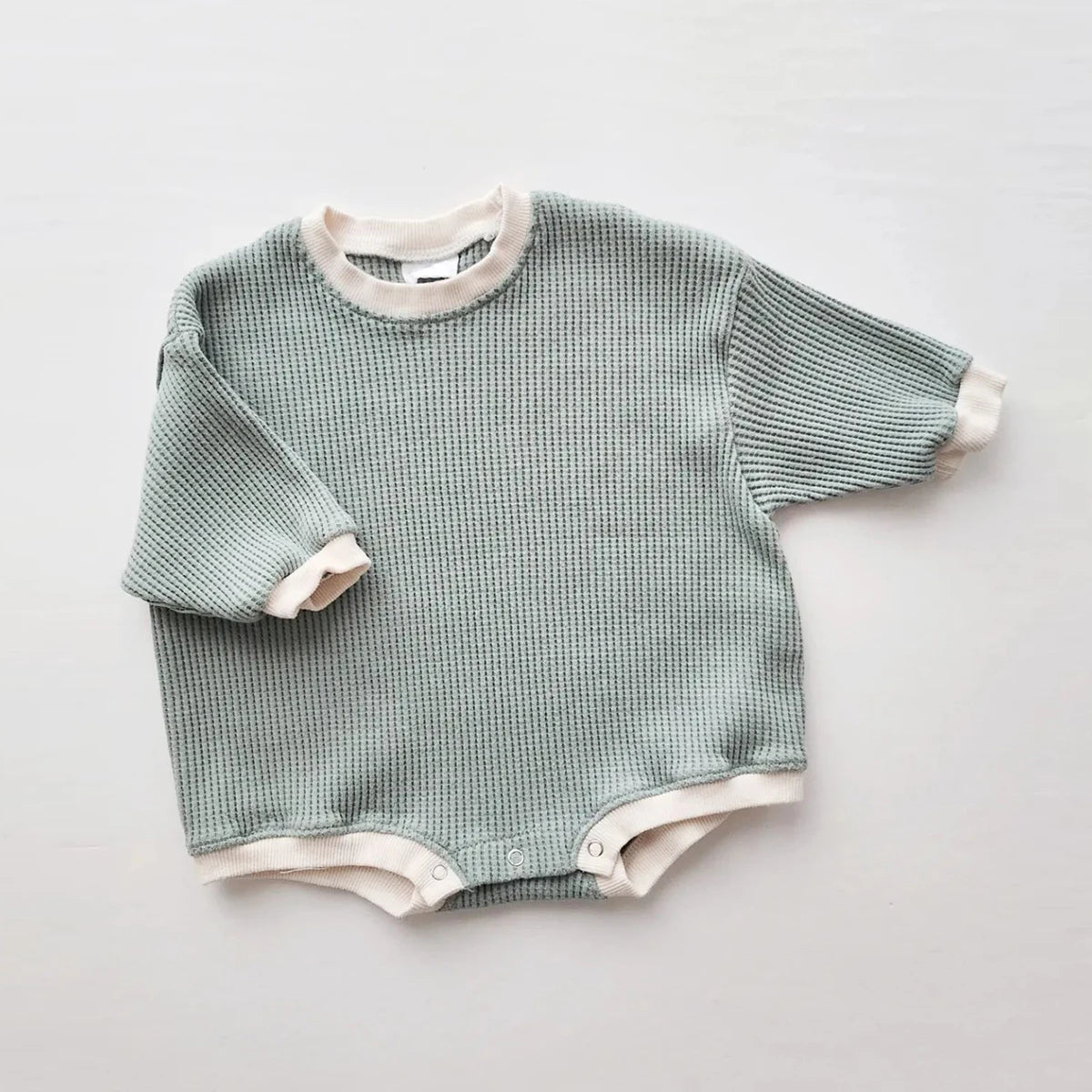 Cotton Waffle Knit Oversized Romper