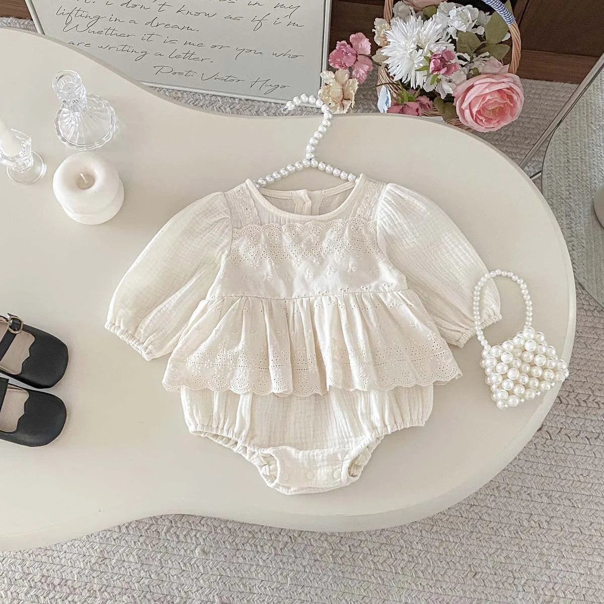 Floral Laced Skirt Romper