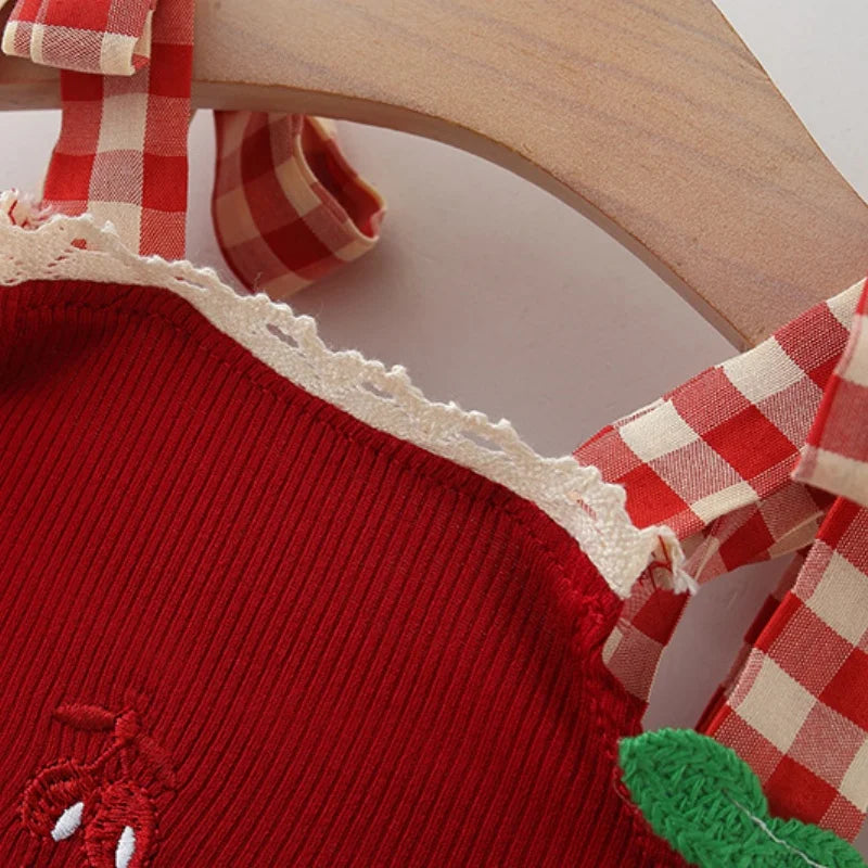 Cherry Plaid Camisole Set
