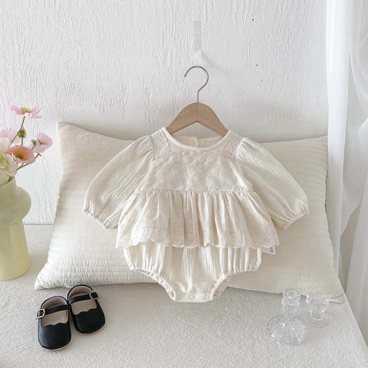 Floral Laced Skirt Romper