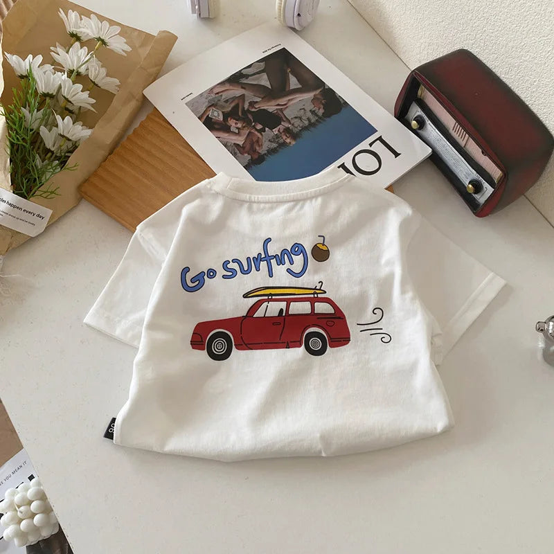 Go Surfing Car Print T-shirt