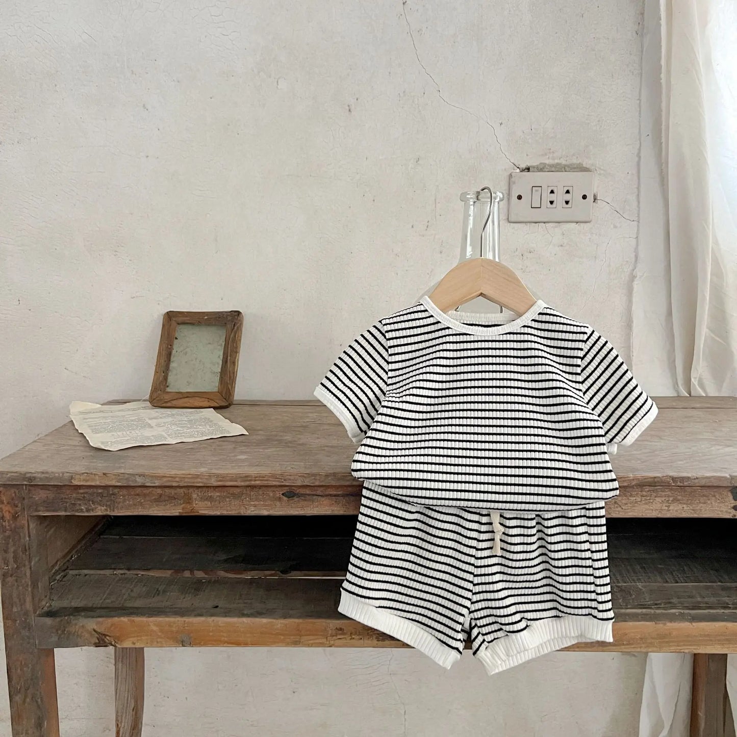 Boys Ribbed Short Sleeve Set