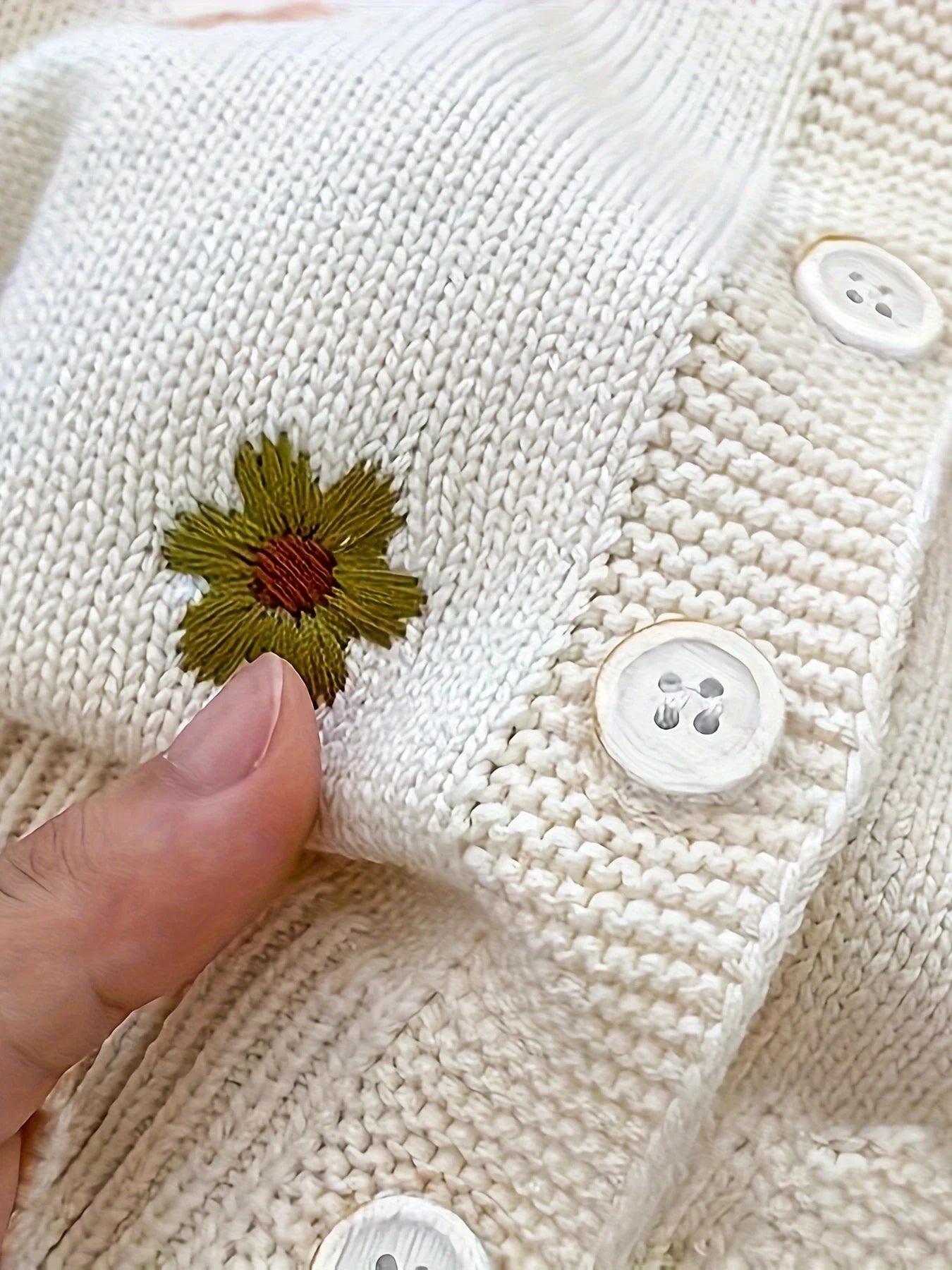 Fall Floral Embroidery Knit Cardigan