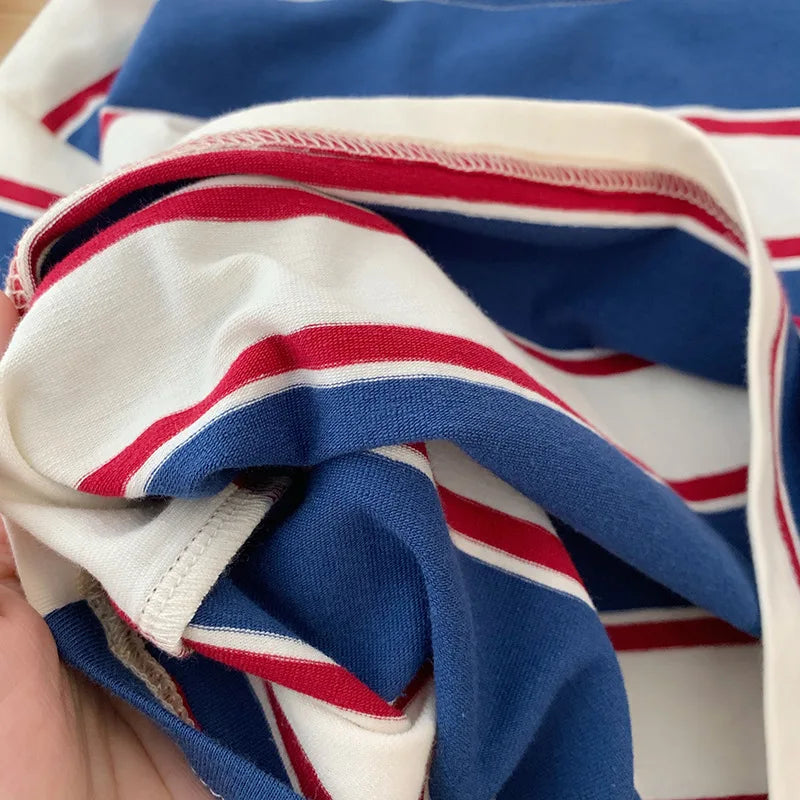 Boys Red and Blue Stripped Shirt
