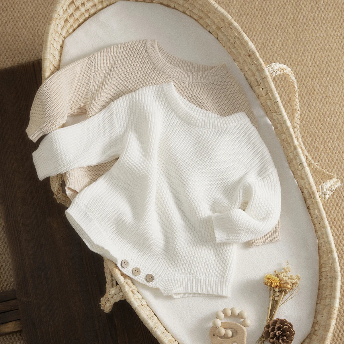 Solid Colour Warm Knit Romper