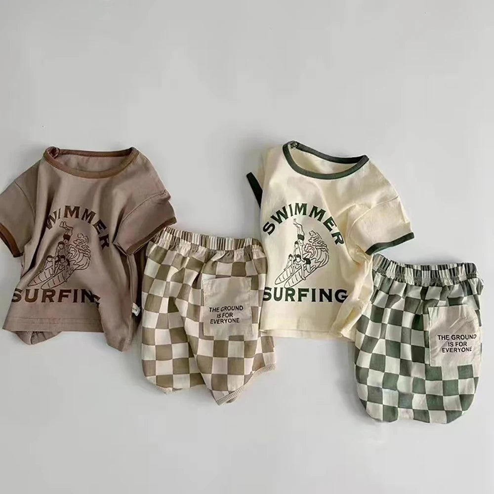 Summer Surfing Plaid Set
