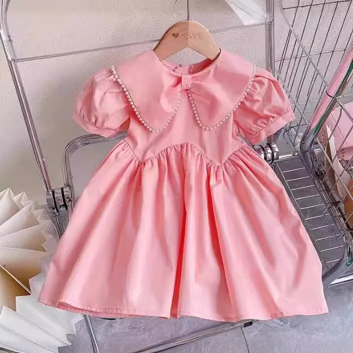 Girls Pink Beaded Dress