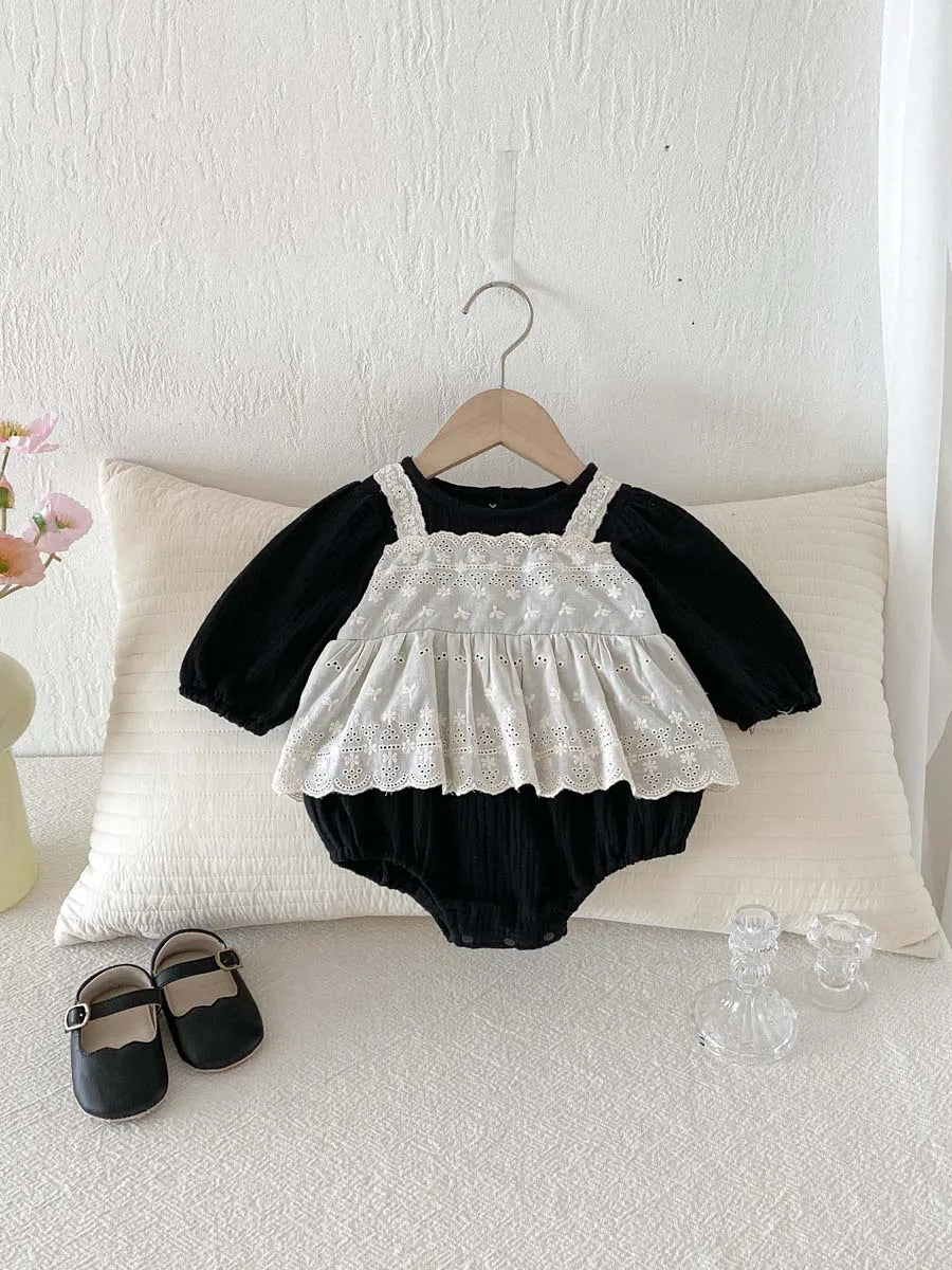 Floral Laced Skirt Romper