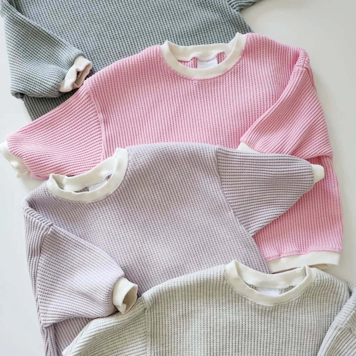 Cotton Waffle Knit Oversized Romper