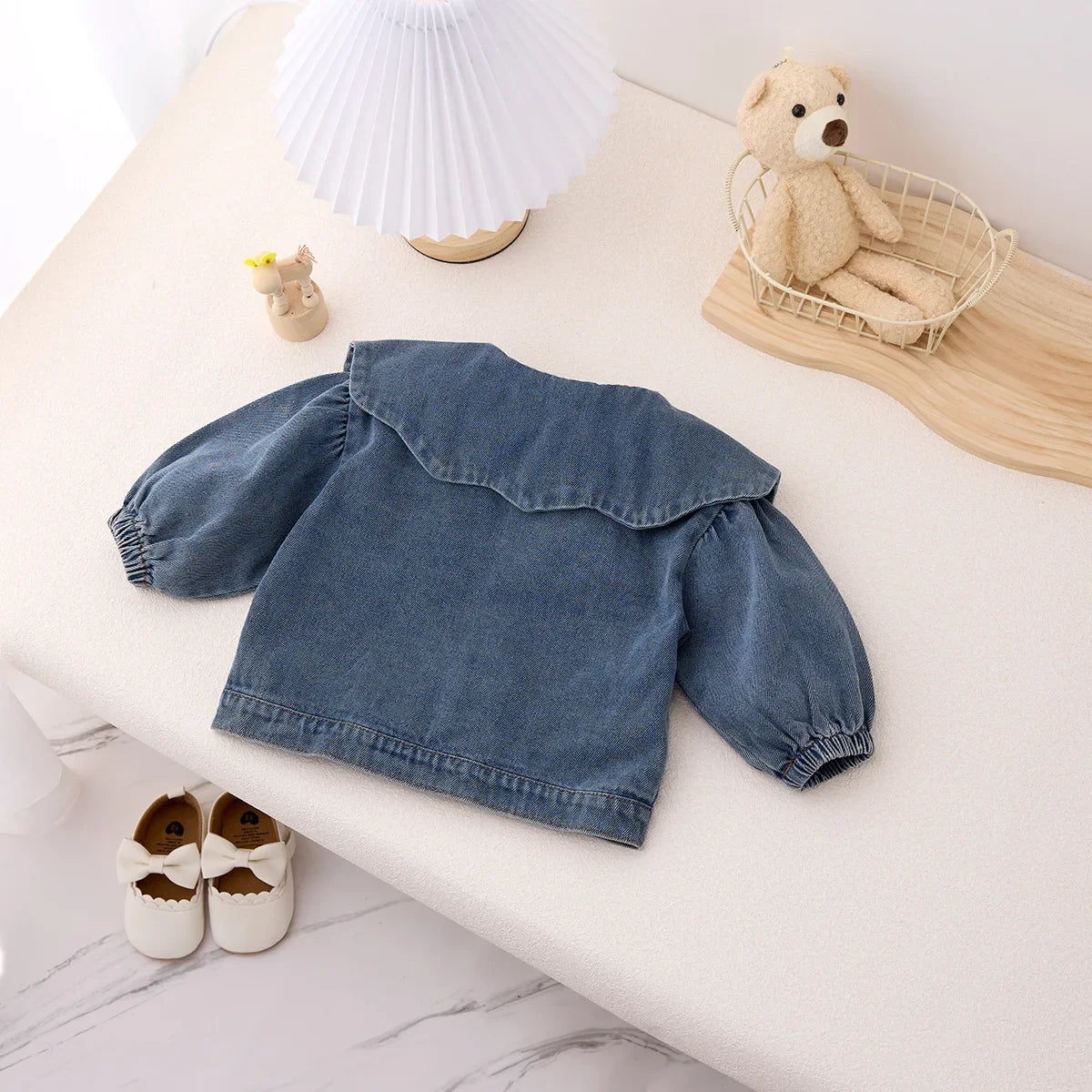 Girls Denim Collared Top