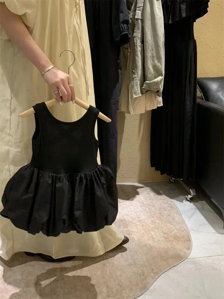 Girls Wide Cross Backless Dress