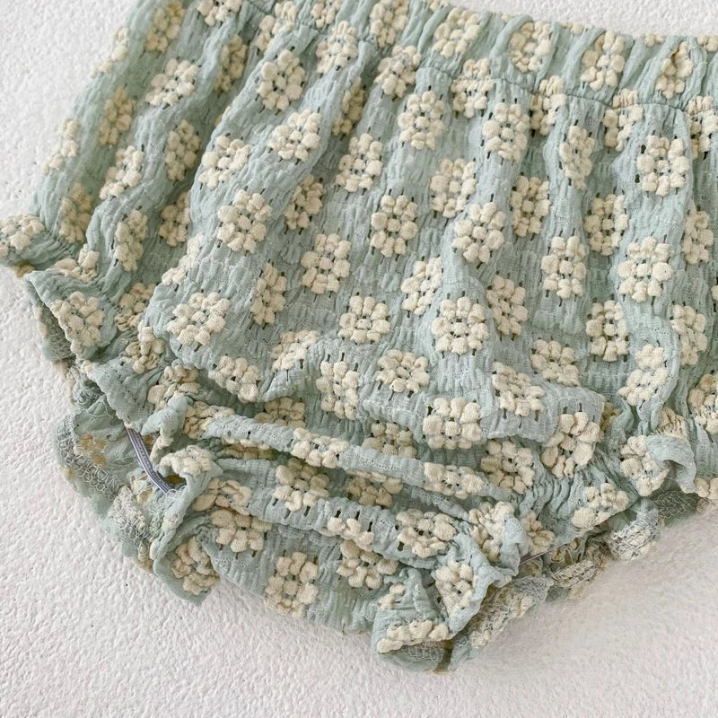 Green Floral Jacquard Knit Set