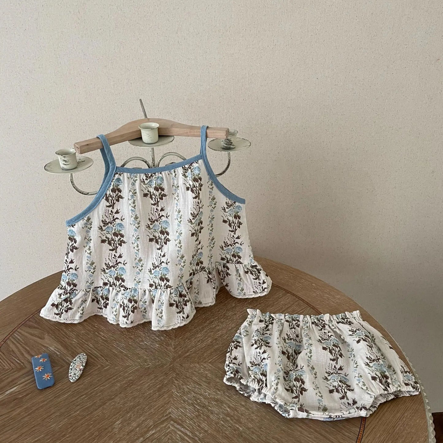 Cotton Laced Floral Bloomer Set