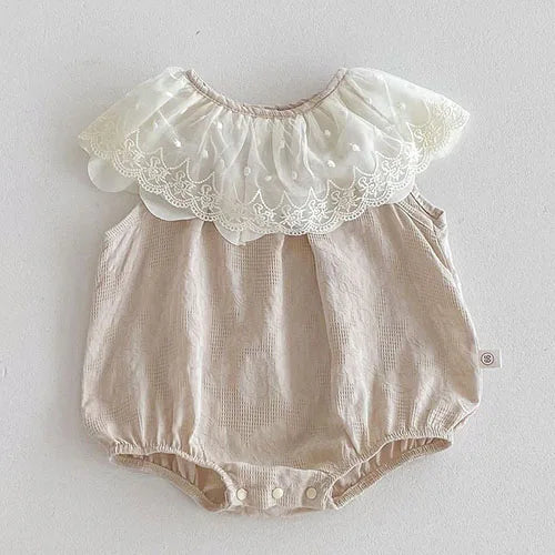 Sleeveless Lace Splicing Romper