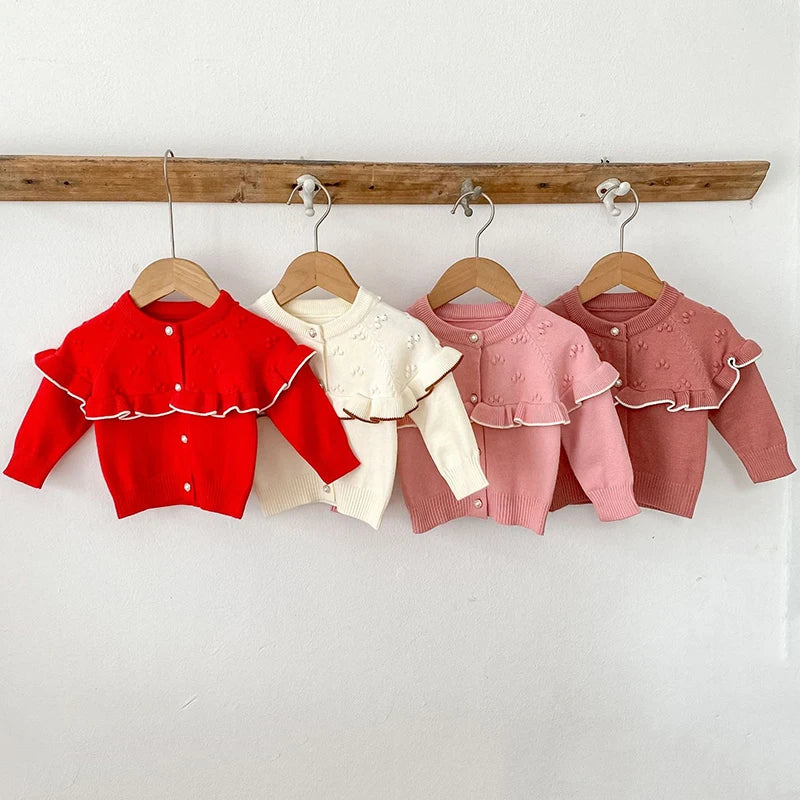 Lotus Ruffled Collar Knit Cardigan